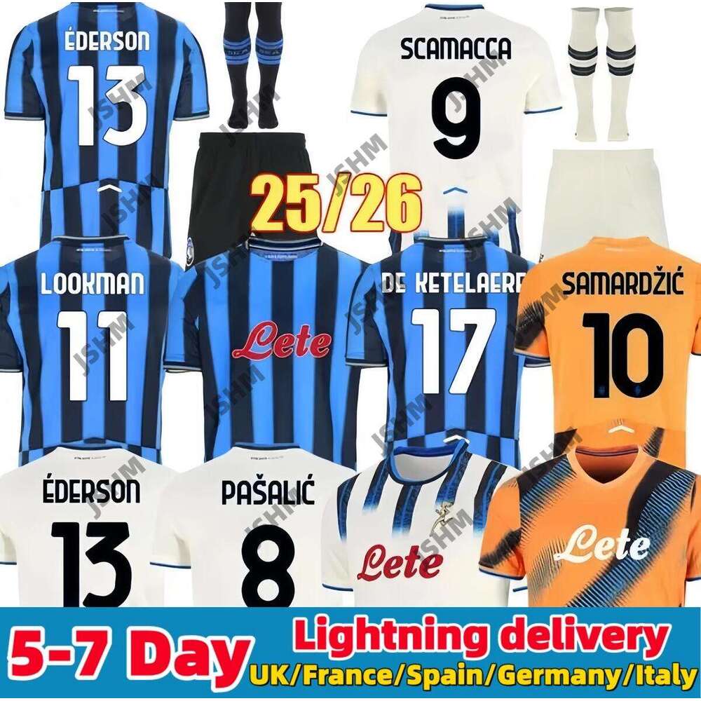 25 26 Atalanta FC Soccer Jerseys MURIEL ILICIC DE ROON DUVAN ATA BC maglia da calcio 2026 men Fans LOOKMAN 2025 KIDS football