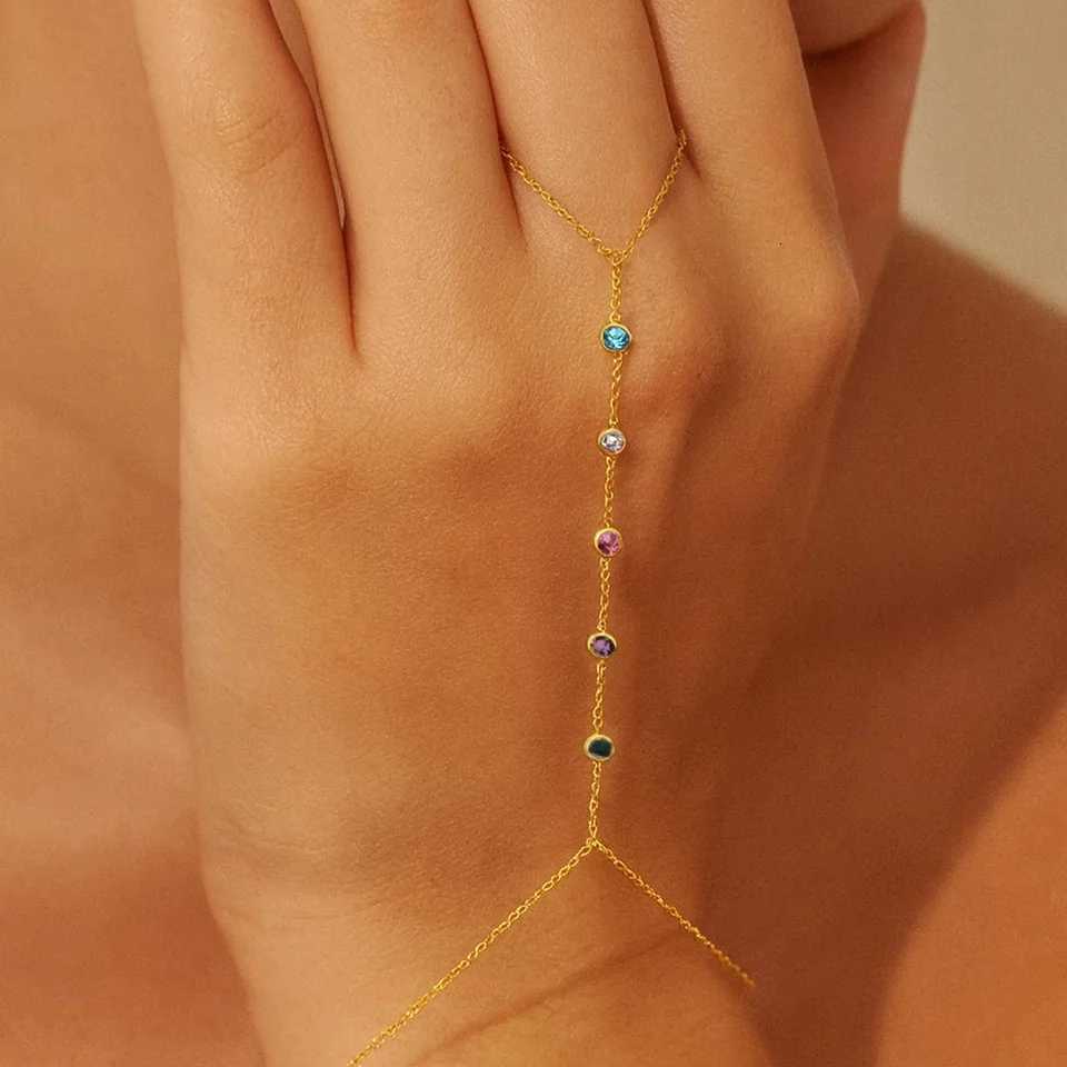 Mini Pearl Hand Chain For Elegant Women Wedding Party High-End Gold Color Link Finger s Stainless Steel Jewelry M251213