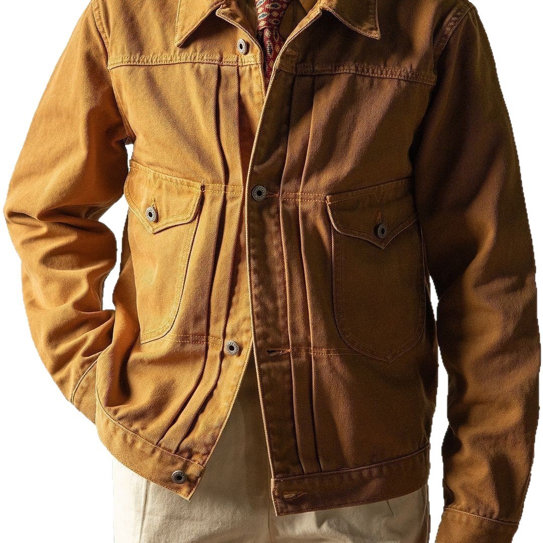 Yuezhe American Style Canvas Ranch Jacket Western Washed Paris Button Coat Replica Rising Sun 250409