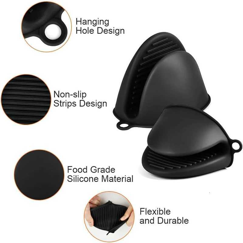 2/4Pcs Silicone Oven Mitts Heat Resitant Oven Glove Mini Oven Glove for Kitchen Cooking Baking Grilling BBQ Air Fryer Oven Mitts H251212
