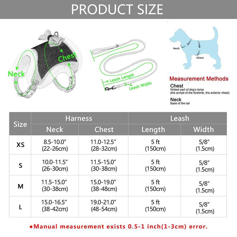 Rhinestone Dog Cat Harness Warm Winter Dog Harness Leash Set Puppy Clothes Fleece Pet Coat Vest For Small Dogs Chihuahua Yorkie M251213