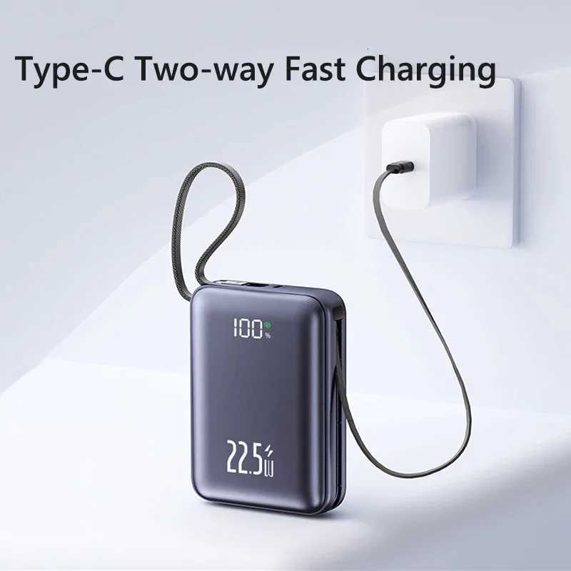 Power Bank 20000mAh USB-C Cable 225W Fast Charging External Battery PD20W Powerbank for iPhone 17 16 pro H251213
