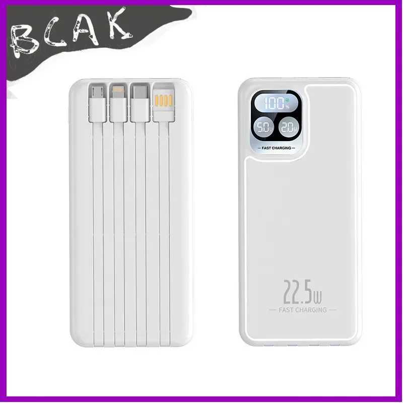 New Style Power Bank 20000mAh Self-contai Cable Fast Charging Mini tra-thin BCAK Mobile New Style Power ply H251213