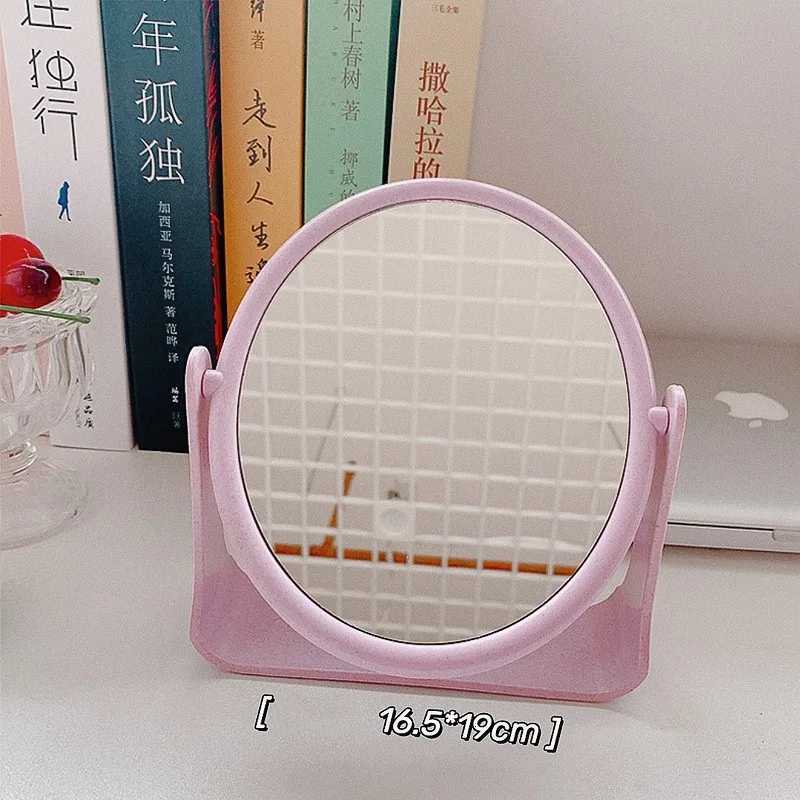 Round Square Mirror Double Sided 360 Degree Rotating Colorful Makeup Mirror Desktop Stand Table Mirror Dresser Vanity MirrorT251213