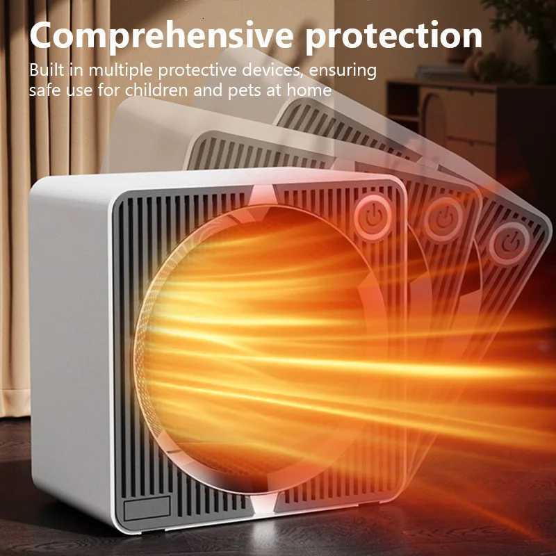 Electric Heater 500W Low-power Fan Heater PTC Ceramic Heating Home Small Sun Heater Intelligent Warm Hot Air Blower For Winter Y251213