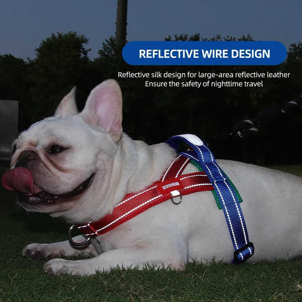 Dog Pet Chest Harness Wide Webbing Two-Color Contrasting Four Seadon Dog Harness Nylon Handle Outdoor Dog Walking Reflective M251213