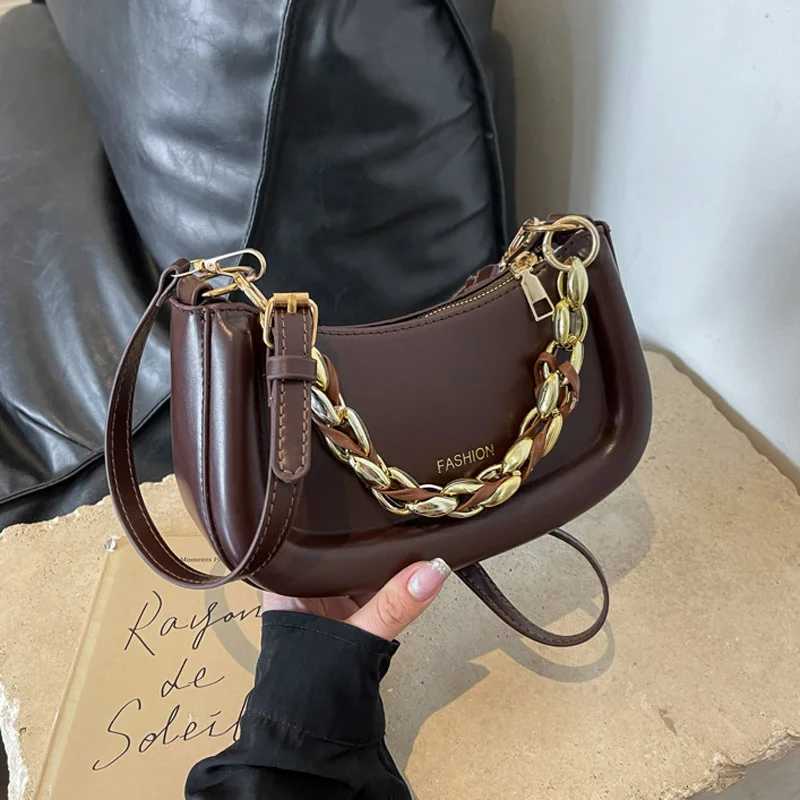 Fashion Chain Handbags Womens Crossbody Bags Solid PU Leather Shoulder Bag For Daily UsedT251213