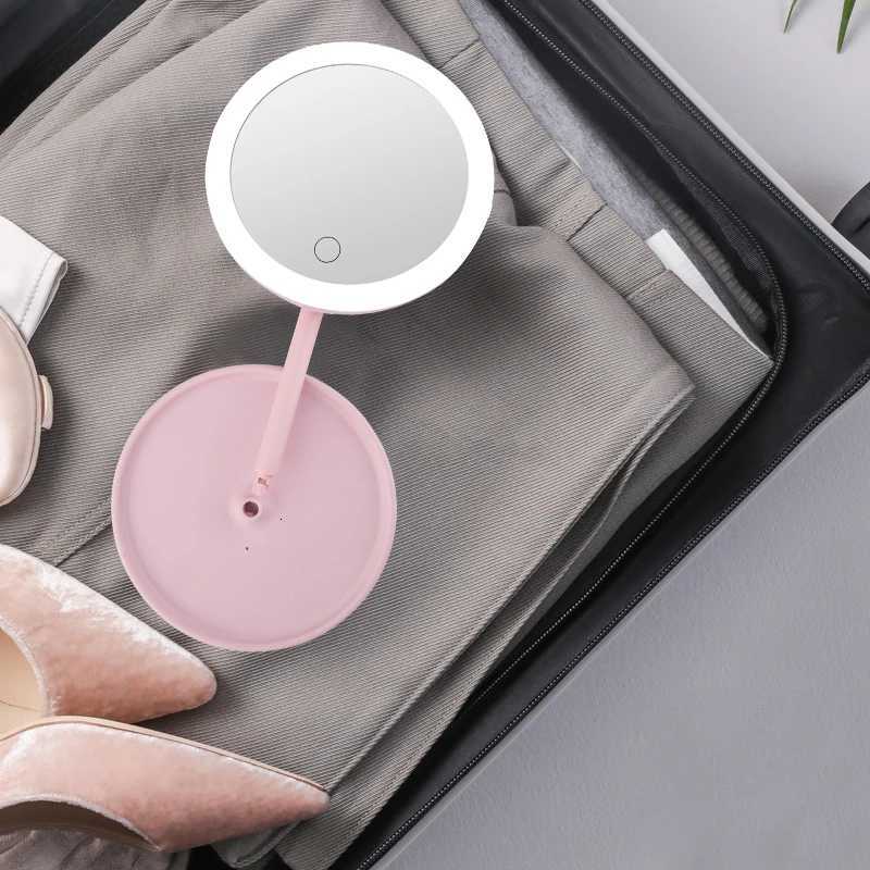 Light up your beauty routine LED cosmetic mirror with dimmable rotating and memory functions - USB cosmetic mirror with monochT251213
