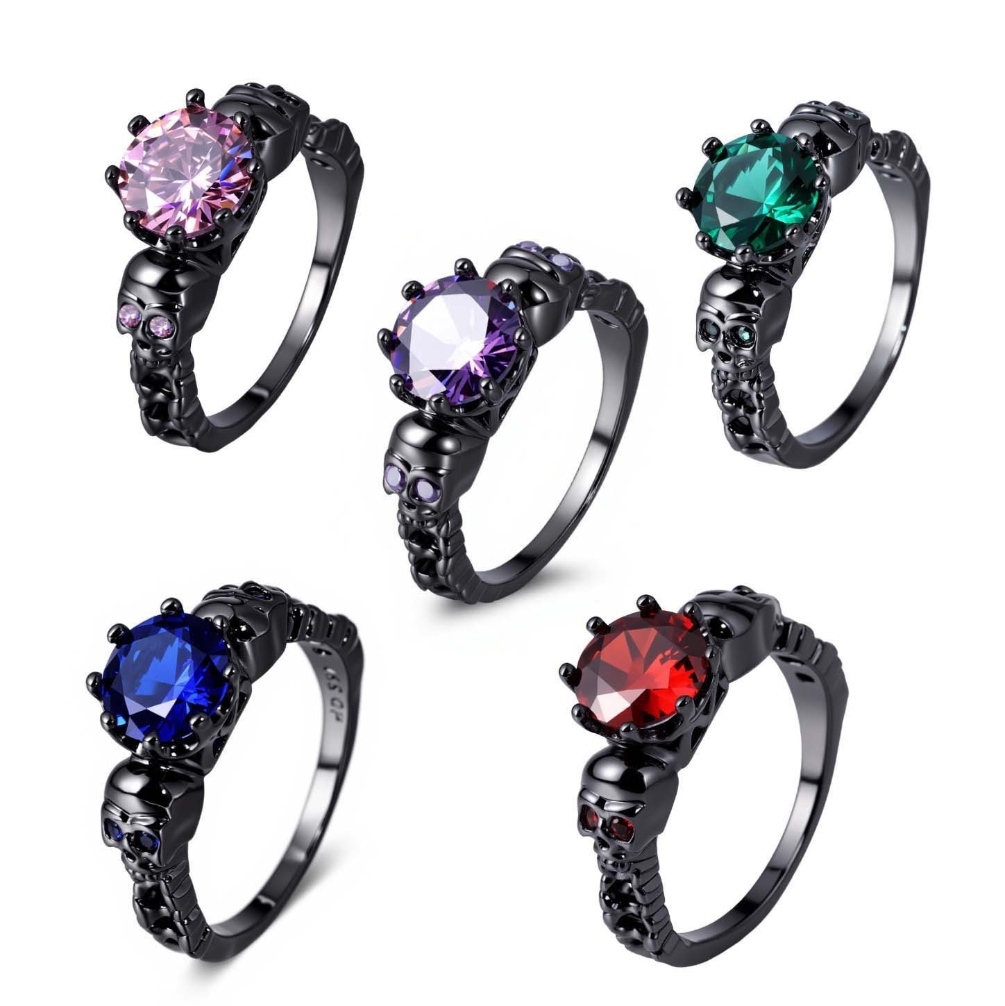 Skull Ring female zircon hand jewelry fashion personalized punk jewelry 230505