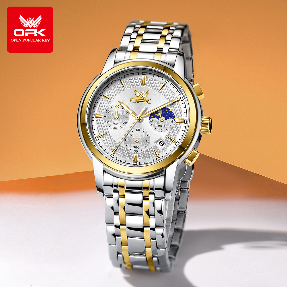 OPK Designer Men's Watches, Business High-end Luminous, Waterproof, Multi-functional Quartz, Free Shipping Wholesale Sports Men's Watches