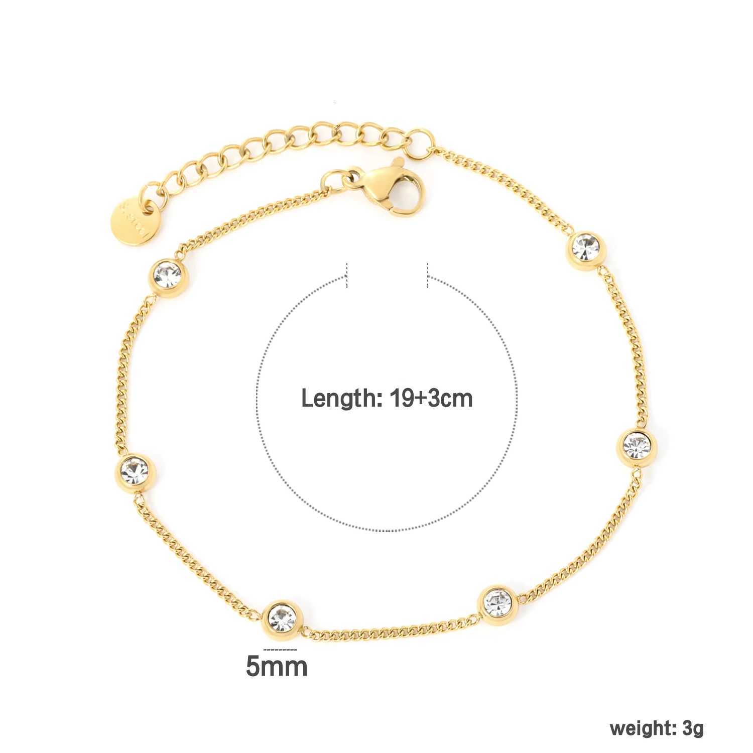 Simple and Elegant Fashion Round Diamond Stainless Steel Gold-plated Waterproof Jewelry Date Accessory Gift for Girls M251213