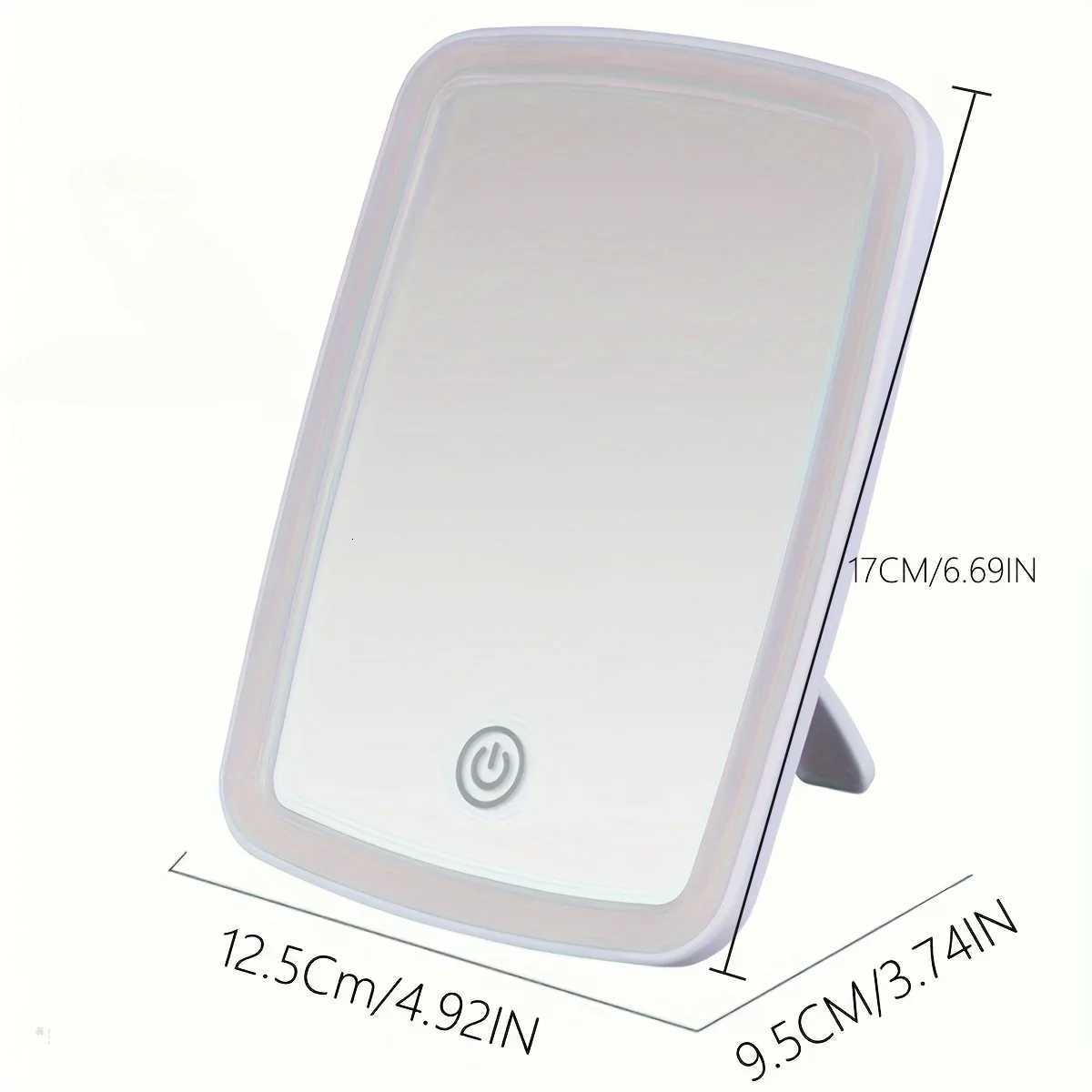 Portable LED Makeup Mirror Touch Sensor 3 Light Modes Adjustable Brightness Warm White Compact for Travel Sleek DesignT251213