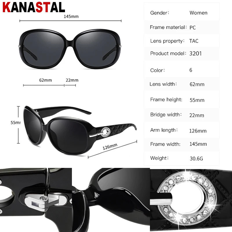 Women Polarized Sunglasses UV400 Sun Glasses PC Eyeglasses Frame Men Goggles Camping Beach Party Travel Shade Eyewear 251212