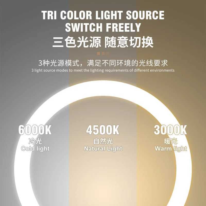 8 Inch LED Makeup Lights with Mirror 5X Magnification Double-Side High-Definition 3 Color Lights Source Vanity Lamp StandingT251213