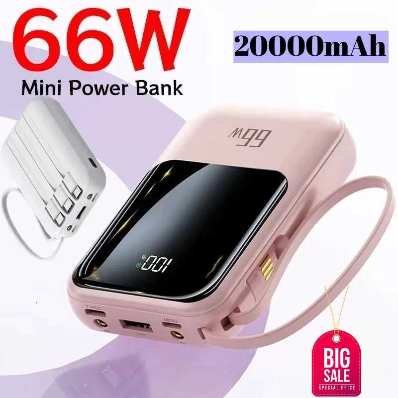 Mini Power Bank 20000mAh 66W er Fast Charging PD 20W Flash Charging Powerbank Spare External Battery for IPhone Phone H251213