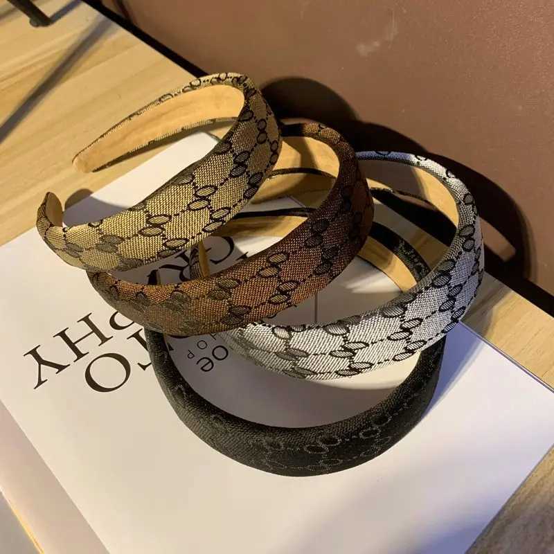 Korean Version Classic Grid Sponge band for Wen High Crown Elevation Design Retro Hair Accories for Face ing Y251213