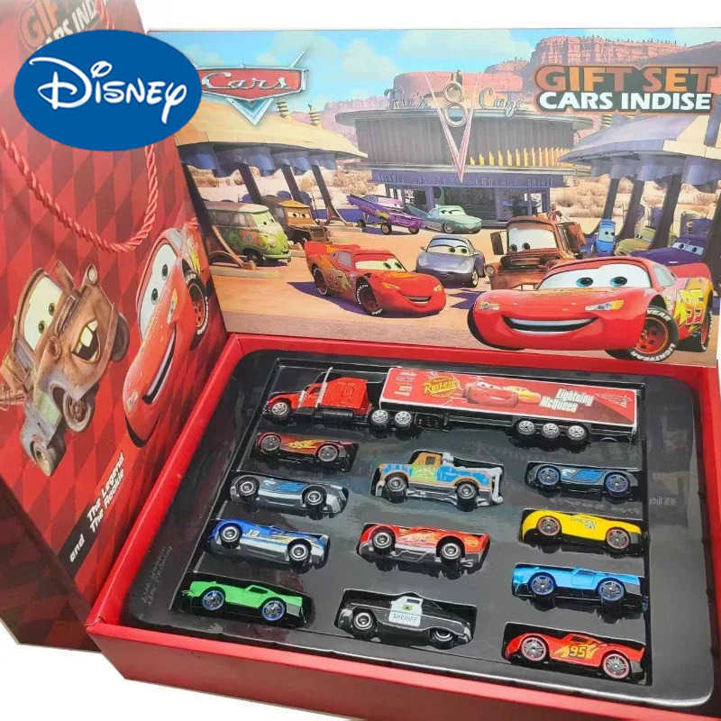 Disney HOT Selling 12Pcs Pixar Cars Gift Box Metal Diecast lightning McQueen Car Model Toy Jackson Uncle Truck Boy Birthday Toys H251213