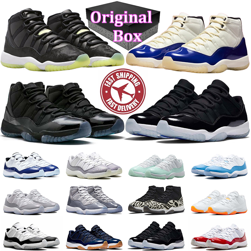 Original Box Designer 11 Basketball shoes Men Women 11s Gamma Blue Sneakers Inner Beast Purple Rain Rare Space Jam Black Volt Sports Mens Trainers