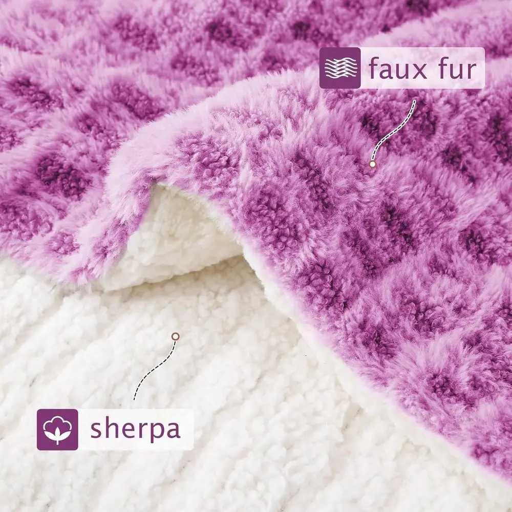 Purple Electric Heated Blanket with 6 Heat Levels 10 Timer Options Ultra-Soft Faux Fur Machine Washable Ideal Gift 62x84 Y251212