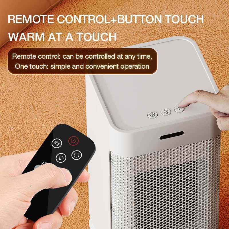 Portable Space Heater For Home Office PTC Ceramic Fast Heating 1200W Electric Fan Heater With Oscillation Remote/Timer Y251213