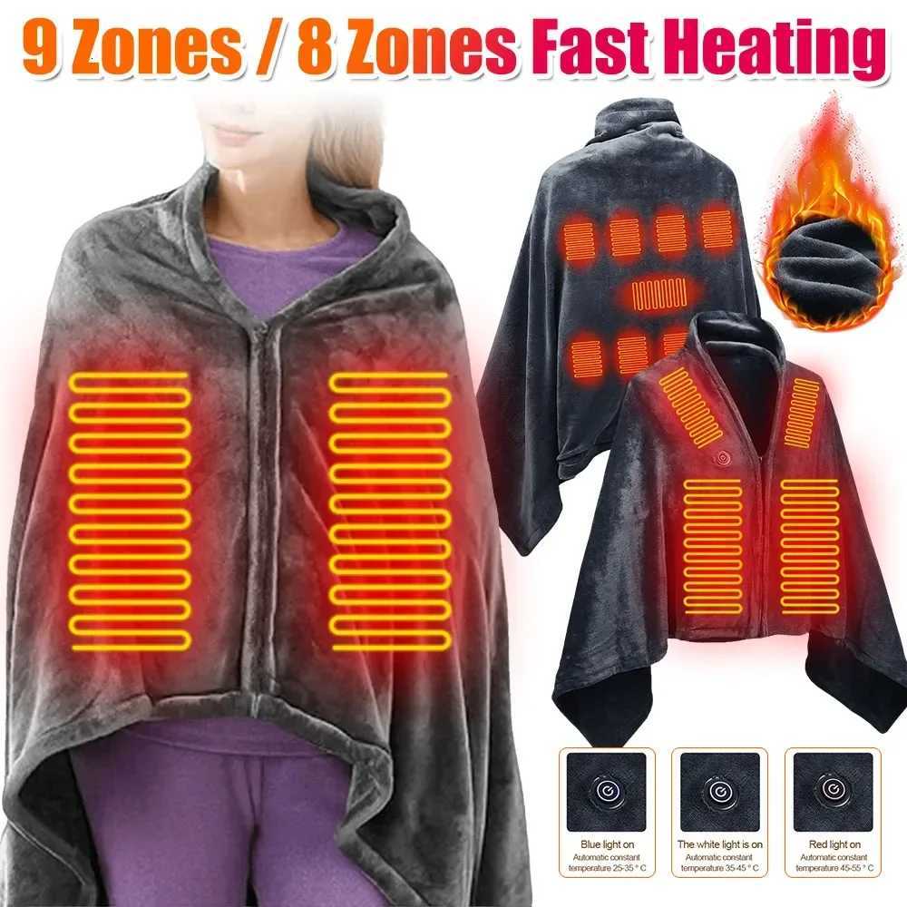 New USB Electric Heated Blanket 3 Heating Levels Fleece Heated Blanket Wearable Heating Lap Blanket for Household and Office LIJ Y251212