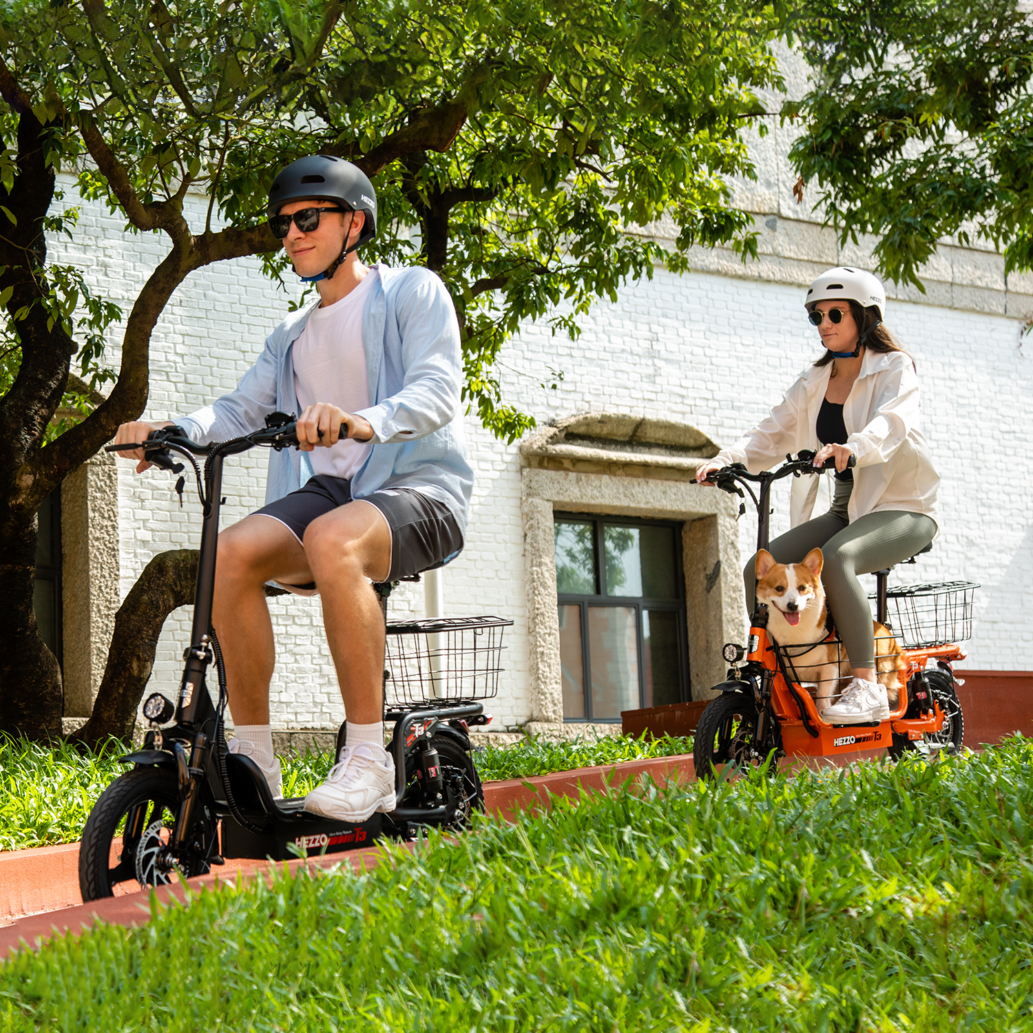 HEZZO T3 Durable Escooter 48V 750W 14Inch Powerful Electric Commute Scooter With Basket 150Kgs Load 15Ah Foldable Electric Kick Scooter