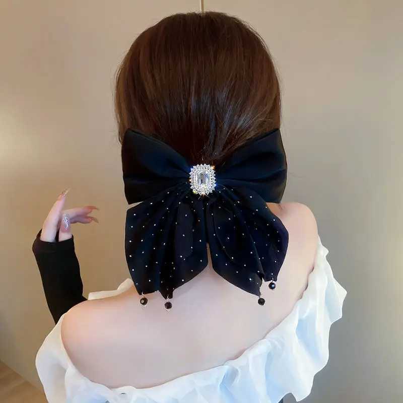 1pc Korean bow large hair clip womens autumn high-end feeling ponytail spring clip new year high-end Y251213