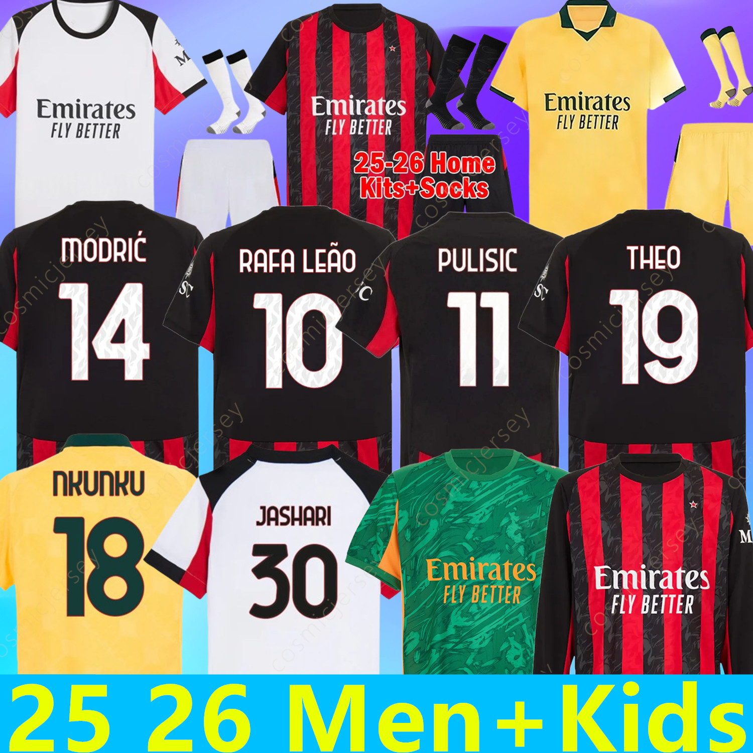 2025 2026 MODRIC soccer jerseys PULISIC JOAO FELIX RAFA LEAO football shirt fourth 4th men and kids uniforms 25 26 LOFTUS-CHEEK THEO NKUNKU J0A0 FELIX JASHARI RICCI