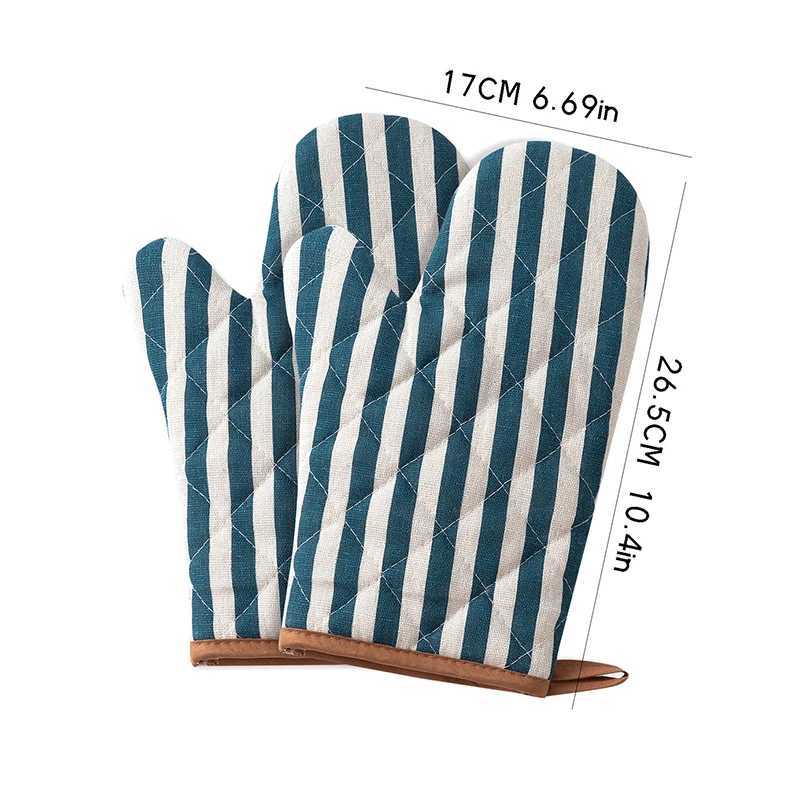 1pcs Thicke Oven Gloves Set Anti-scalding Simple Cotton And Hemp Microwave Oven Glove Baking Cooking Kitchen Tool H251212