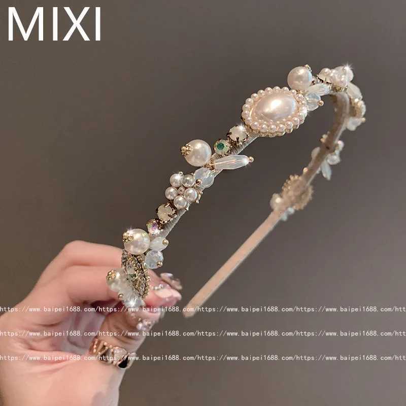 wens pearl rhinestone hair accories band light luxury princ bands for wen Korean version cute hair bands Y251213