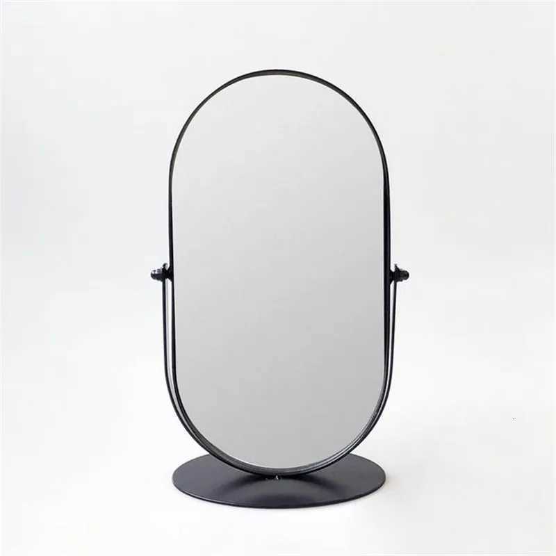 New Nordic Style Black Makeup Mirror Metal Mirror Bathroom Vanity Cosmetic Mirror Table Top Mirrors For Bathroom Dropshipping 4T251213