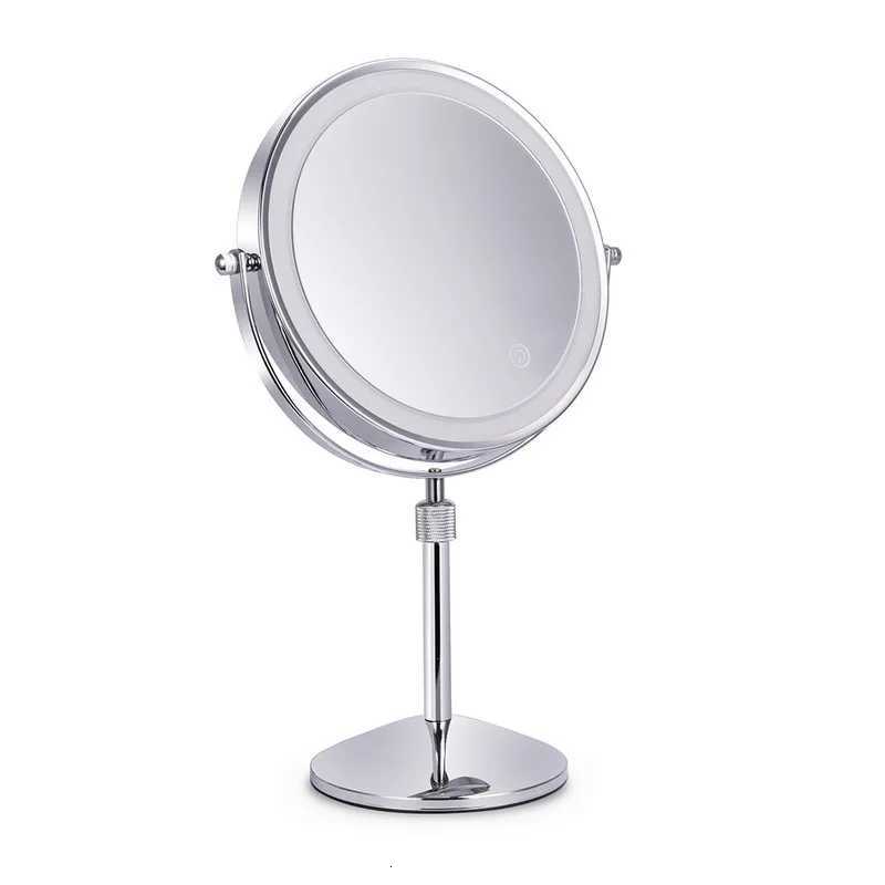 8 inch Bedroom or Bathroom table Lifting Makeup Mirror 3X 5X 10X Magnifying Double Mirror with LED Light Rotate 360 degrees MirT251213