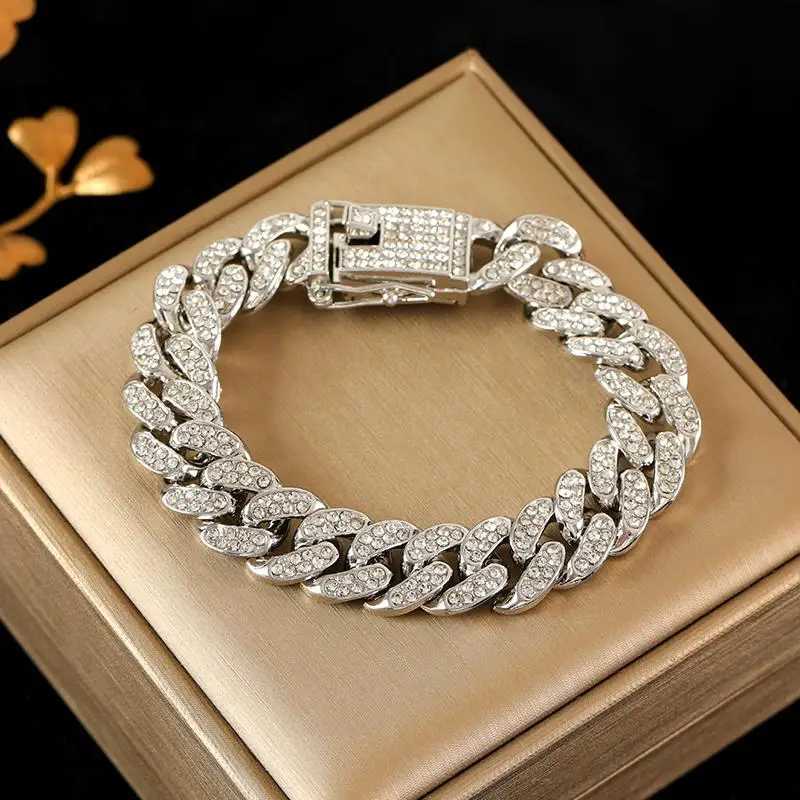 Trendy Punk Stainless Steel Cuban Chain Unisex Waterproof Wrist Chain Jewelry For Party Gift M251213