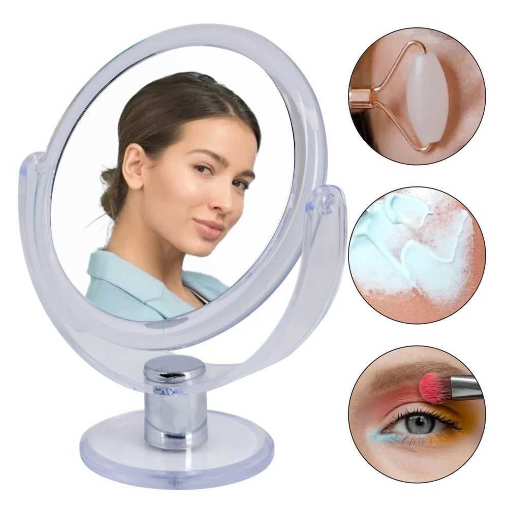 Dual Sided 10X Magnification Rubberized Vanity Mirror Freestanding Makeup Mirror Ideal Dressing Table DeskT251213