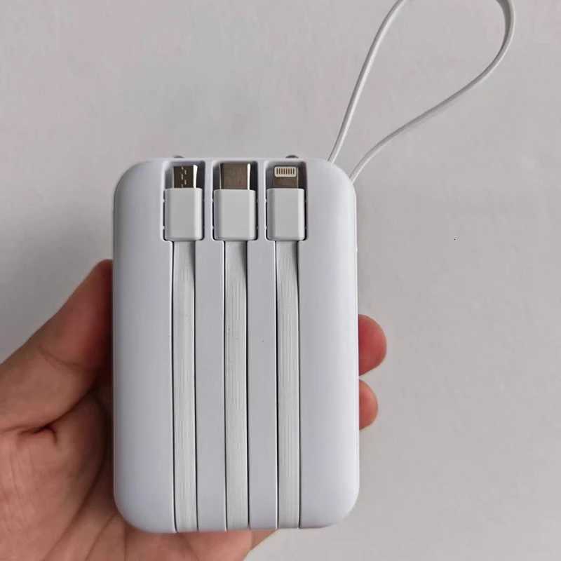 er fast charging with 4-wire mini power bank 10000/20000 mAh power bank international certification can be custi H251213