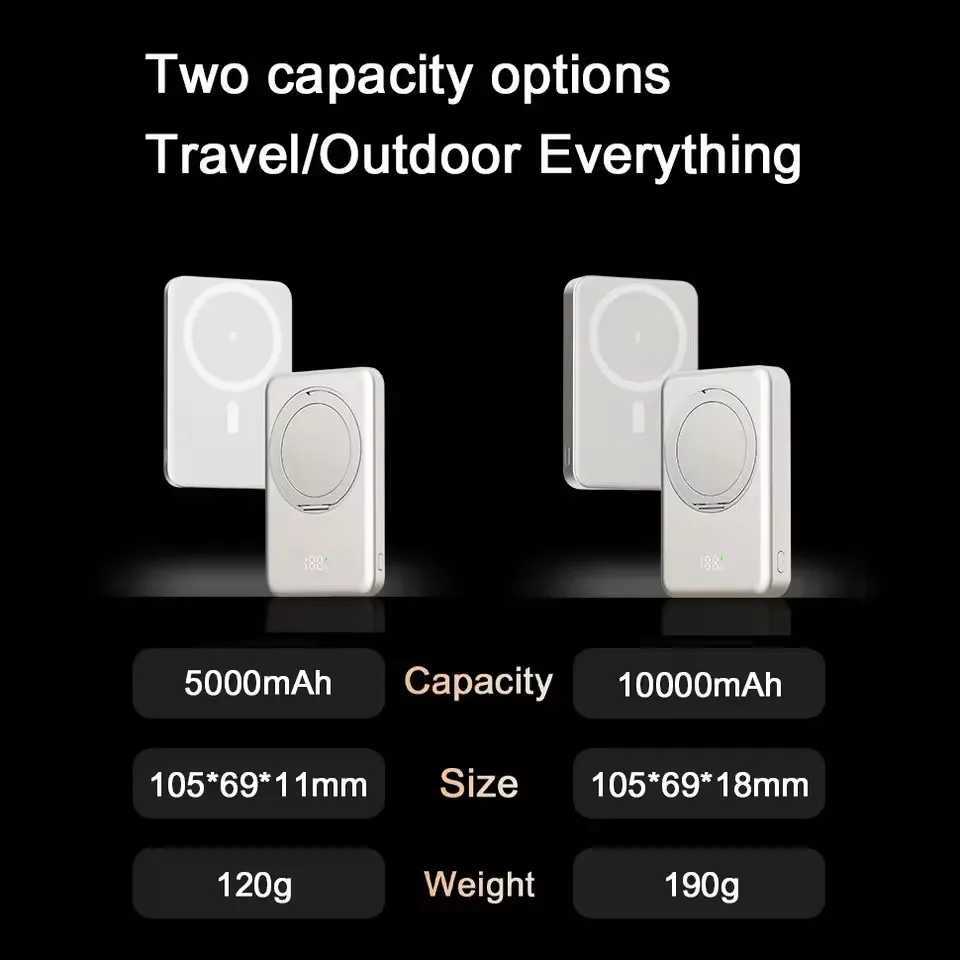 Slim Mini Wireless Magnetic Power Bank Fast Charger Stand Portable External Battery For iPhone for MagSage Powerbank H251213