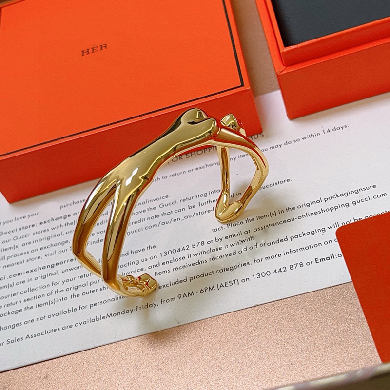 Luxury Jewelry Human Pattern Designer Bracelet H Bracelet Brand Jewelry Charming Bracelet Open Bracelet Nail Bracelet High-End K Gold Bracelet Wedding Party Gift