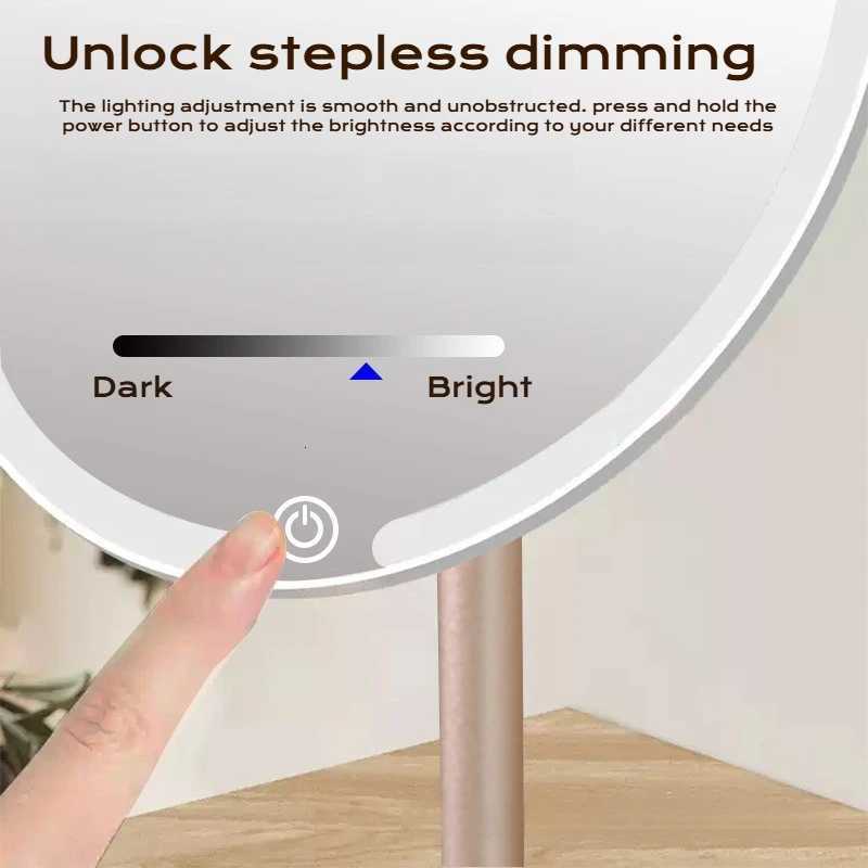 1PC Professional LED Makeup Mirror with Touch Control 3 Color Dimmable Lights Metal Frame for Vanity Table Beauty Cosmetic ToolT251213