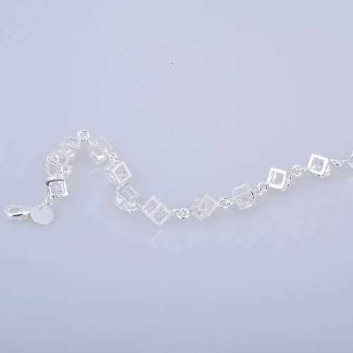 Women Heart Cube Clear Fashion Crystal Bangle Engagement Party Jewelry for Best Friends Gift M251213