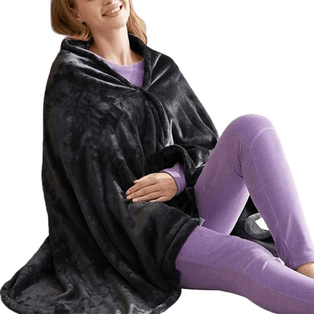 USB Heated Shawl Electric Heating Blanket 3 Heating Level Wearable Heated Poncho Throw Portable Poncho Wrap for Home Office Y251212