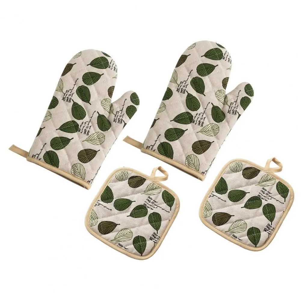 Quilted Cotton Oven Mitts Oven Mitts with Strong Grip High Heat Resistant Oven Mitts Pot Holders Set with Non-slip for Cooking H251212