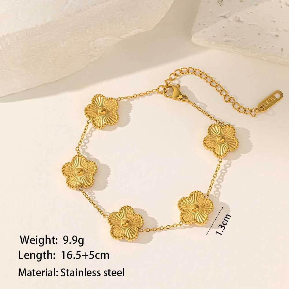 StainlESS Steel Five Flower Luxury for Women Gold Color Charm Fashion Jewelry Gifts M251213