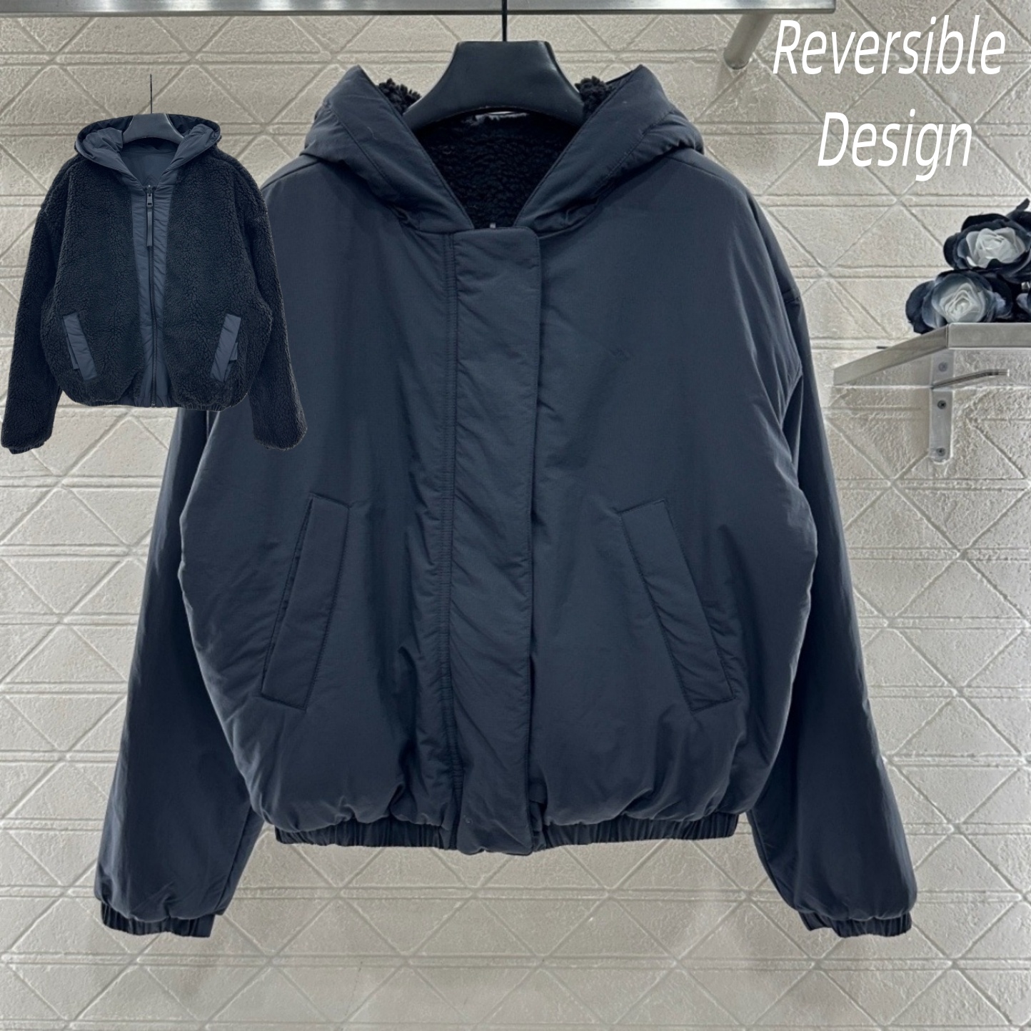 (Order by pic in opt, not by desc) Women's Black Label Short Down Jacket - Lightweight Warm Puffer for Cold Seasons