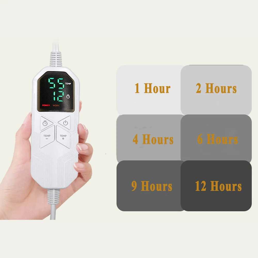 Washable Carbon Fiber Electric Blanket Far-infrared Heating Warmer Soft Flannel Blanket 8 Heating Levels 12 Hours Timed auto-Off Y251212