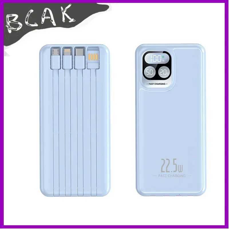 New Style Power Bank 20000mAh Self-contai Cable Fast Charging Mini tra-thin BCAK Mobile New Style Power ply H251213