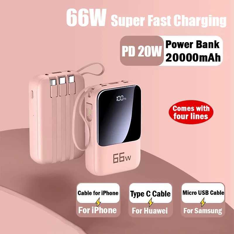 New 20000mAh Mini Power Bank 66W er Fast Charging PD20W Portable External Battery Power Bank for iPhone H251213