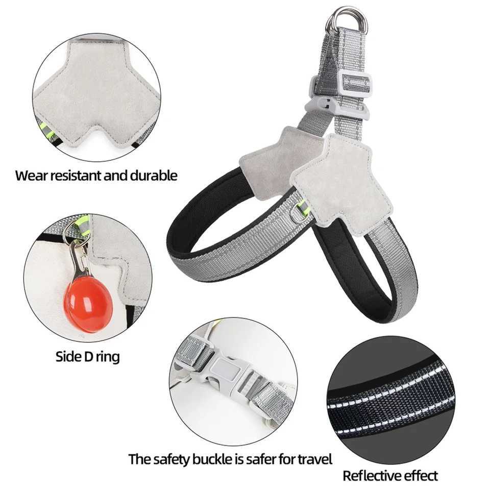 No-Pull Dog Harness Vest for Small Medium Dogs Cats Hiking Breathable Adjustable Chest Strap Bulldog Chihuahua Pet Accessories M251213