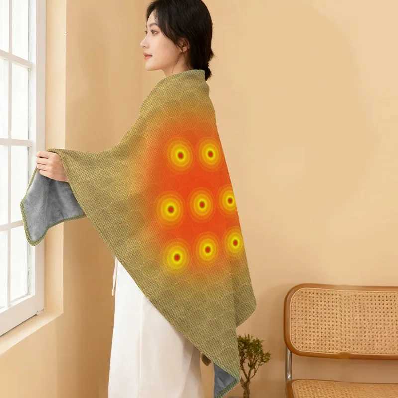 Large Size 3-Speed Temperature Controlled Heating Shawl Blanket with Cloud Sensing Warm Velvet USB Powered Zipper for Comfort Y251212