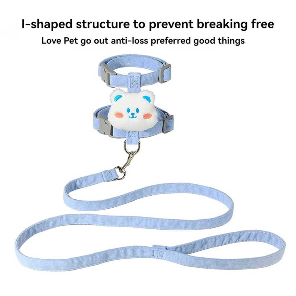 Breathable Cute Small Cat Harness Outdoor Walking Rabbit Pattern Adjustable Pet Harness and Leash Set M251213