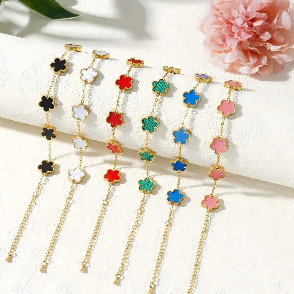 StainlESS Steel Five Flower Luxury for Women Gold Color Charm Fashion Jewelry Gifts M251213